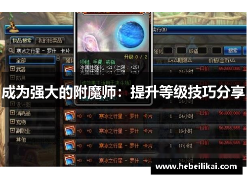成为强大的附魔师：提升等级技巧分享